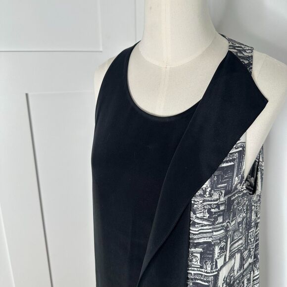 3.1 Phillip Lim Black Silk Shift Architectural Print Dress – Size 2 - Picture 4 of 10